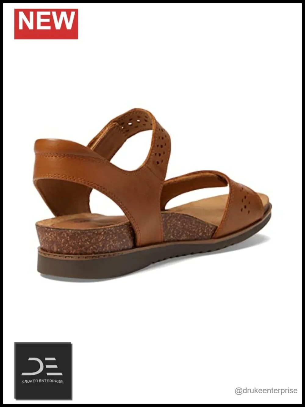 Womens Leather Slingback Wedge Sandals Comfort EVA Footbed Open Toe